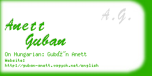 anett guban business card